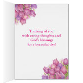 Denken aan U Kaart Tulpen in Pail Wenskaart (Binnen (Rechts))