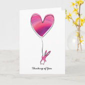 Denken aan u Konijn Hart Kaart (Gele Bloem)