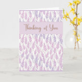 Denken aan u Lavendel Wenskaart Kaart (Gele Bloem)