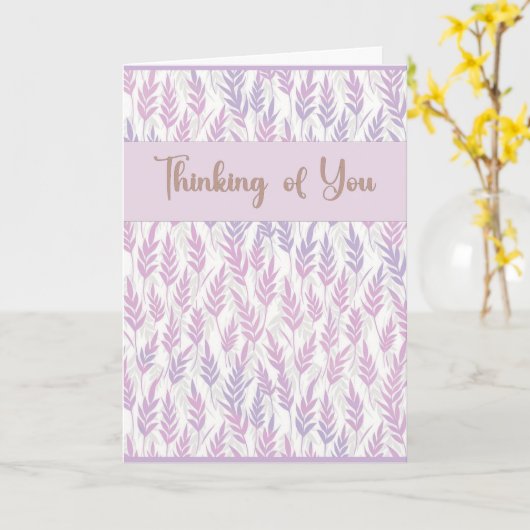 Denken aan u Lavendel Wenskaart Kaart (Gele Bloem)
