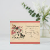 Denken aan u met Kerstmis - Victoriaans Feestdagenkaart (Staand voorkant)