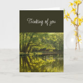 Denken aan u Mooie vijver water bomen bos Kaart (Gele Bloem)