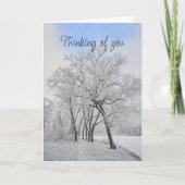 Denken aan u mooie winterbomen bos kaart (Voorkant)