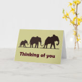 Denken aan u olifanten Kaart (Gele Bloem)
