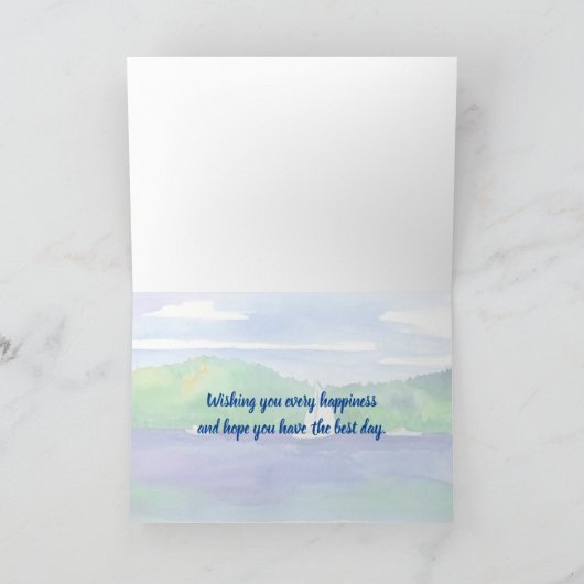 Denken aan u op uw verjaardag zeilen kaart (Binnen)