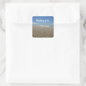 Denken aan u Pacific Ocean Coast Relaxing Beach Vierkante Sticker (Tas)