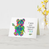 Denken aan U, Panda Beer, Kaleidoscope Groep Kaart (Gele Bloem)