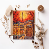 Denken aan u Parijs / Frankrijk herfst stad scene Briefkaart