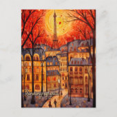 Denken aan u Parijs / Frankrijk herfst stad scene Briefkaart (Voorkant)