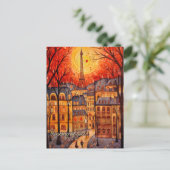 Denken aan u Parijs / Frankrijk herfst stad scene Briefkaart (Staand voorkant)