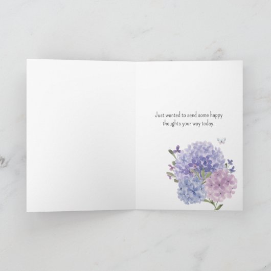 Denken aan u Pastel Hydrangea Floral Kaart (Binnen)