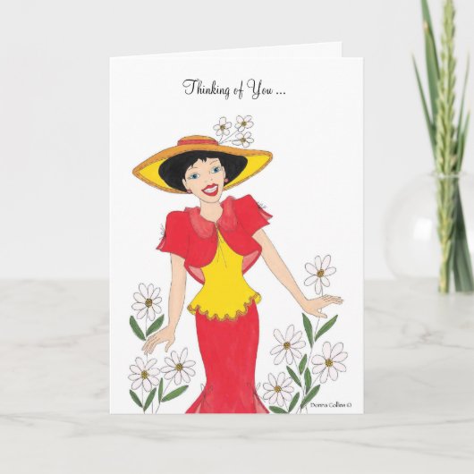 Denken aan u rood en geel kaart (Voorkant)