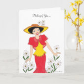 Denken aan u rood en geel kaart (Gele Bloem)