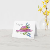 Denken aan u Roze Pet Kaart (Gele Bloem)