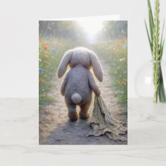 Denken aan U Sad Floppy-eared Rabbit Kaart (Voorkant)