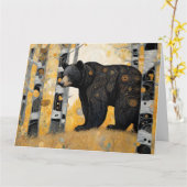 Denken aan u Schattige Beer knuffel Kaart (Gele Bloem)