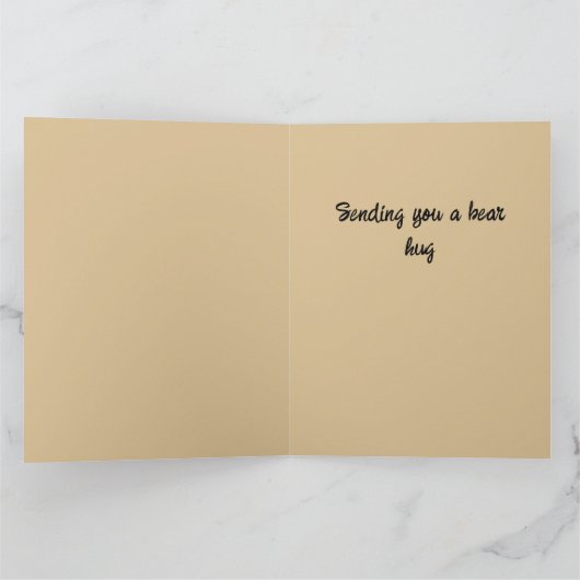 Denken aan u Schattige Beer knuffel Kaart (Binnen)