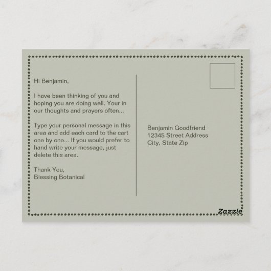 Denken aan u Schattige Cat Caption Sjabloon Briefk Briefkaart (Achterkant)