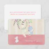 Denken aan u Schattige White Mice Wenskaart (Voorkant / Achterkant)