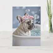 Denken aan u Schattigee Franse Bulldog of Frenchie Kaart (Voorkant)