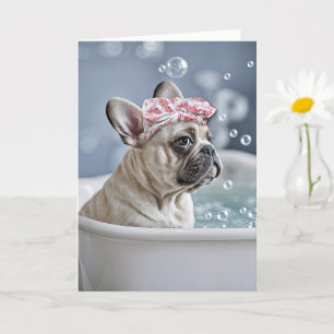 Denken aan u Schattigee Franse Bulldog of Frenchie Kaart