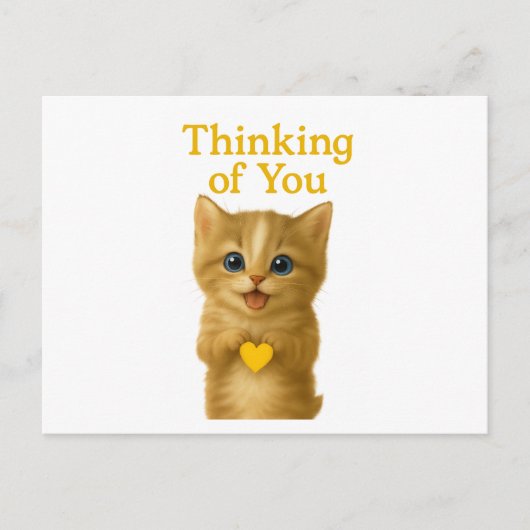 Denken aan u Schattigee Kitten Kaart (Voorkant)