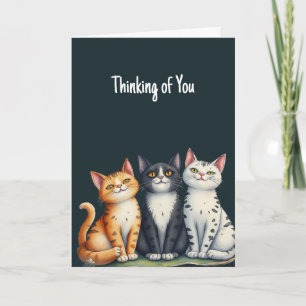 Denken aan U Schattigee Kleine Kat Kittens Kaart