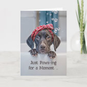 Denken aan u Schattigee Korthaar Pointer Pup in Ba Kaart (Voorkant)