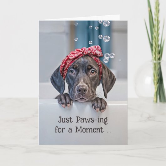 Denken aan u Schattigee Korthaar Pointer Pup in Ba Kaart (Voorkant)