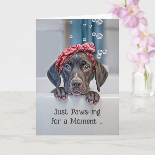 Denken aan u Schattigee Korthaar Pointer Pup in Ba Kaart (Orchidee)