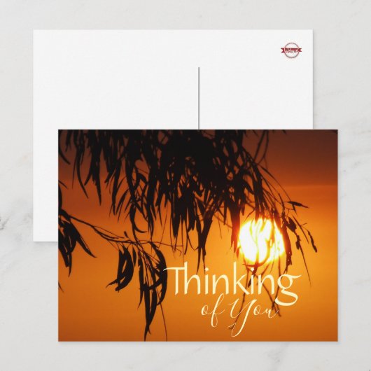 Denken aan u Sunset Glory Briefkaart sjabloon (Voorkant / Achterkant)