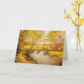 Denken aan u Vredige herfstbomen en rivier Kaart (Gele Bloem)