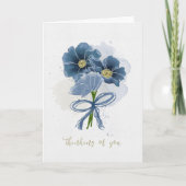 Denken aan u Waterverf Bloemenboeket Kaart (Voorkant)