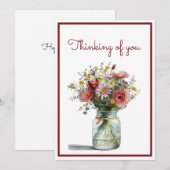 Denken aan u Waterverf Daisies in een pot (Voorkant / Achterkant)