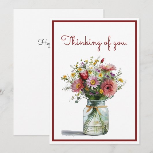 Denken aan u Waterverf Daisies in een pot (Voorkant / Achterkant)