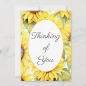 Denken aan U  Waterverf Zonnebloem Feestdagenkaart (Voorkant)