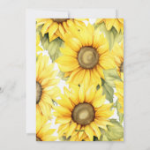 Denken aan U  Waterverf Zonnebloem Feestdagenkaart (Achterkant)