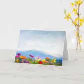 Denken aan U Wildbloemen op Mountain Painting Kaart (Gele Bloem)