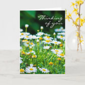 Denken aan U Witte Bloemen Moderne Sympathie Kaart (Gele Bloem)