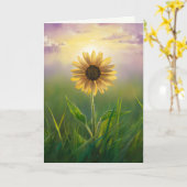 Denken aan u Zonnebloem in Green Meadow Kaart (Gele Bloem)