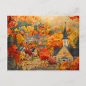 Denken aan uw aangepaste Herfst Engels Stad Briefkaart (Voorkant)