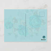 Denken aan uw kat met turquoise Rozen Briefkaart (Achterkant)