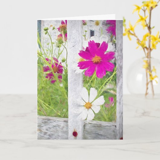 denken aan uzelf-kosmos bloementuin kaart (Gele Bloem)