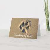 Denken aan You Beach Sand Simple Pet Dog Sympathie Kaart (Voorkant)