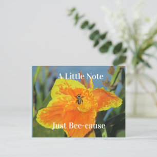 Denken aan You Bee Pun Canna Lily Flower Briefkaart