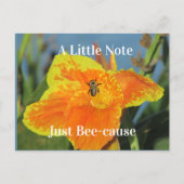 Denken aan You Bee Pun Canna Lily Flower Briefkaart (Voorkant)
