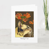 Denken aan You Cat Sinaasappel Poppies Custom Gevo Kaart (Voorkant)