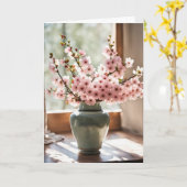 Denken aan You Cherry Blossoms Kaart (Gele Bloem)