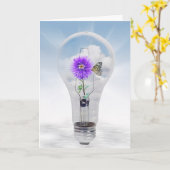 Denken aan You Flower Bulb Kaart (Gele Bloem)