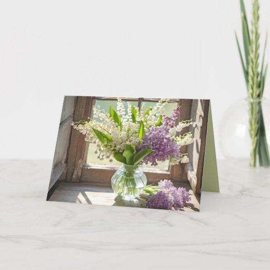 Denken aan You Lily van The Valley en Lilacs Kaart (Voorkant)
